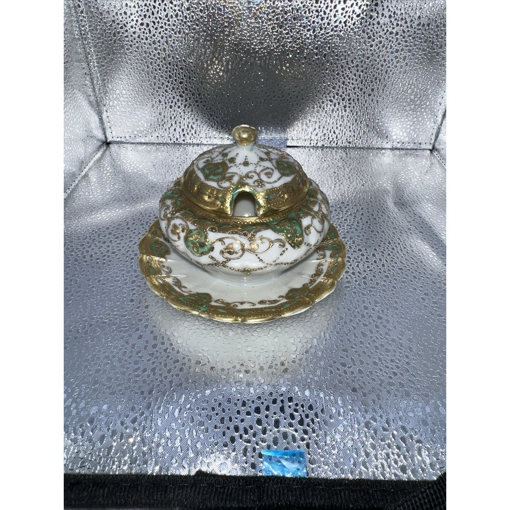 Antique Nippon Hand-Painted Sugar Bowl Maple Leaf Stamp Absolutely Beautiful‎